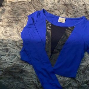 2 long sleeve crop tops with see through front.
